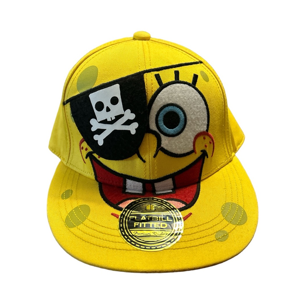 Authentic Spongebob Squarepants W/Pirate Eyepatch Flatbill hat  Size~L/XL